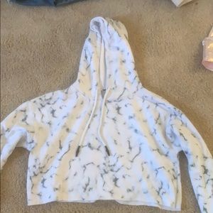Marble Cropped Hoodie